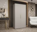 ABIKS MÖBEL Drehtürenschrank MARBELLA Beige/Gold mit Kleiderstange Bild 3