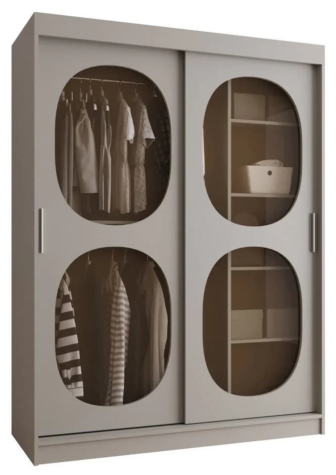 ABIKS MÖBEL Schwebetürenschrank BAHRAJN 2 Schlafzimmerschrank Schwarz Matt - Bild 2