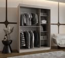 ABIKS MÖBEL Schwebetürenschrank BAHRAJN 2 Schlafzimmerschrank Schwarz Matt Bild 3