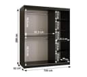 ABIKS MÖBEL Schwebetürenschrank BAHRAJN 2 Schwarz Rauchglas Bild 4