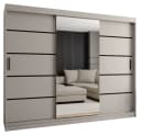 ABIKS MÖBEL Schwebetürenschrank RUBINO V 250 Beige/Schwarz Bild 2