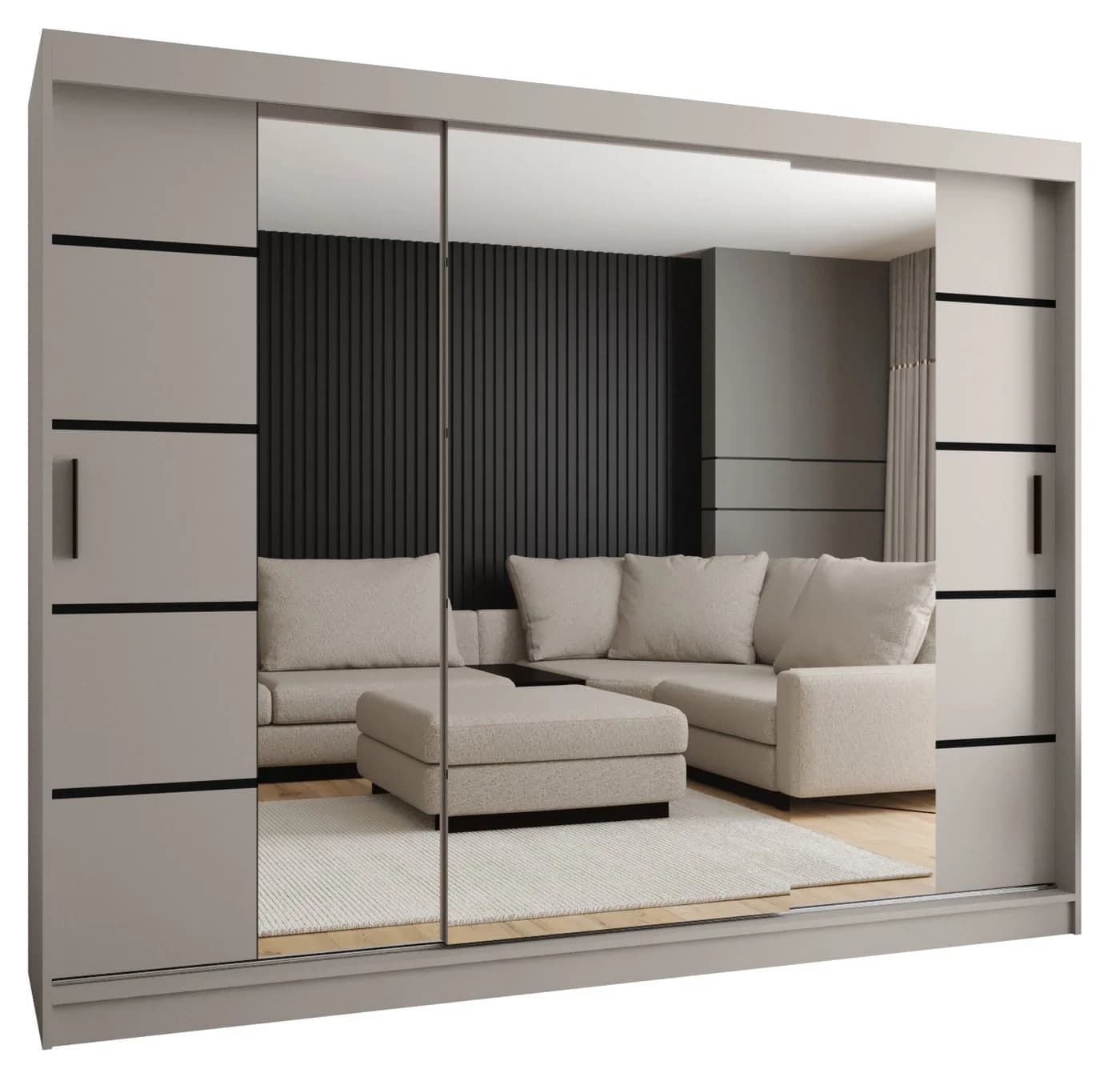 ABIKS MÖBEL Schwebetürenschrank RUBINO V 250 Schlafzimmerschrank mit Schiebetüren - Bild 2
