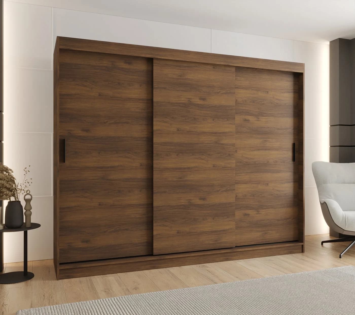 ABIKS MÖBEL Schwebetürenschrank RUBINO T 250 Braunschwarz - Bild 3