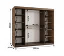 ABIKS MÖBEL Schwebetürschrank RUBINO T 200 mit Kleiderstange & Regalen Bild 1