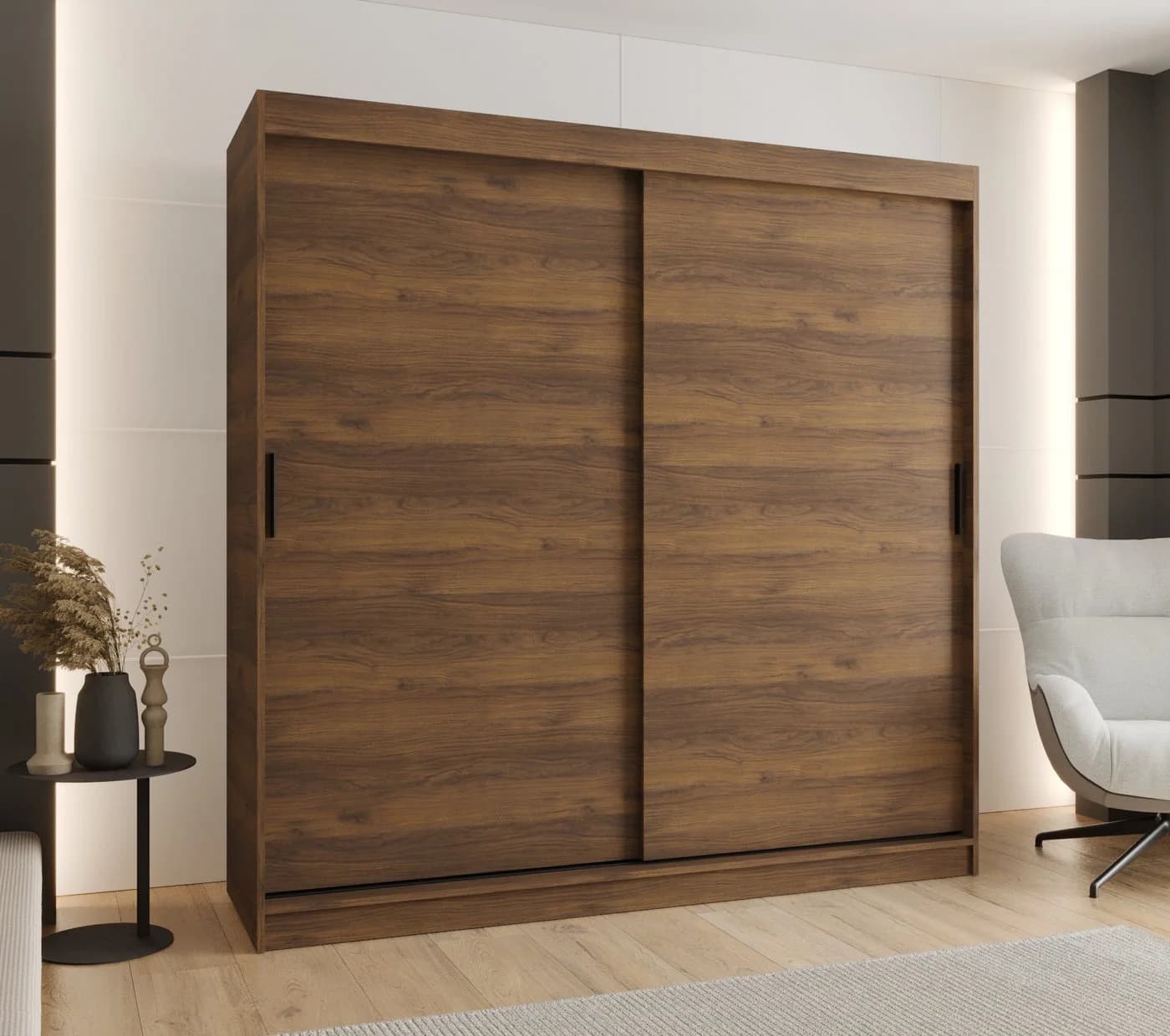 ABIKS MÖBEL Schwebetürschrank RUBINO T 200 mit Kleiderstange & Regalen - Bild 3