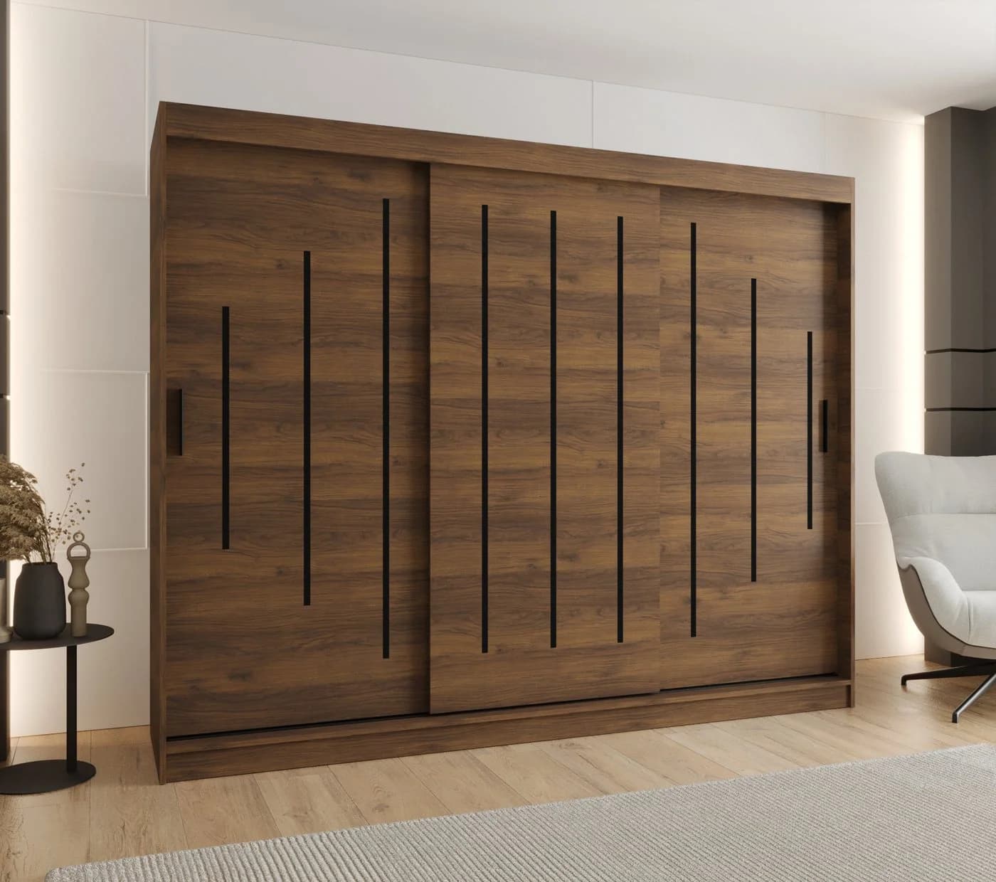 ABIKS MÖBEL Schwebetürenschrank RUBINO Y 250 Braun Schwarz - Bild 3