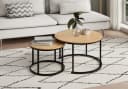 Home Collective Couchtisch 2er Set Beistelltisch Eiche Metall Bild 2