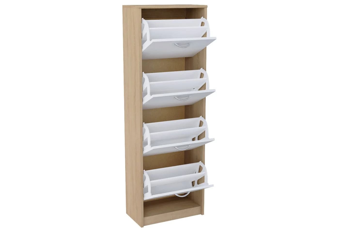 Home Collective Schuhschrank 50 cm mit 6 Fächern Sonoma/Weiß - Bild 4