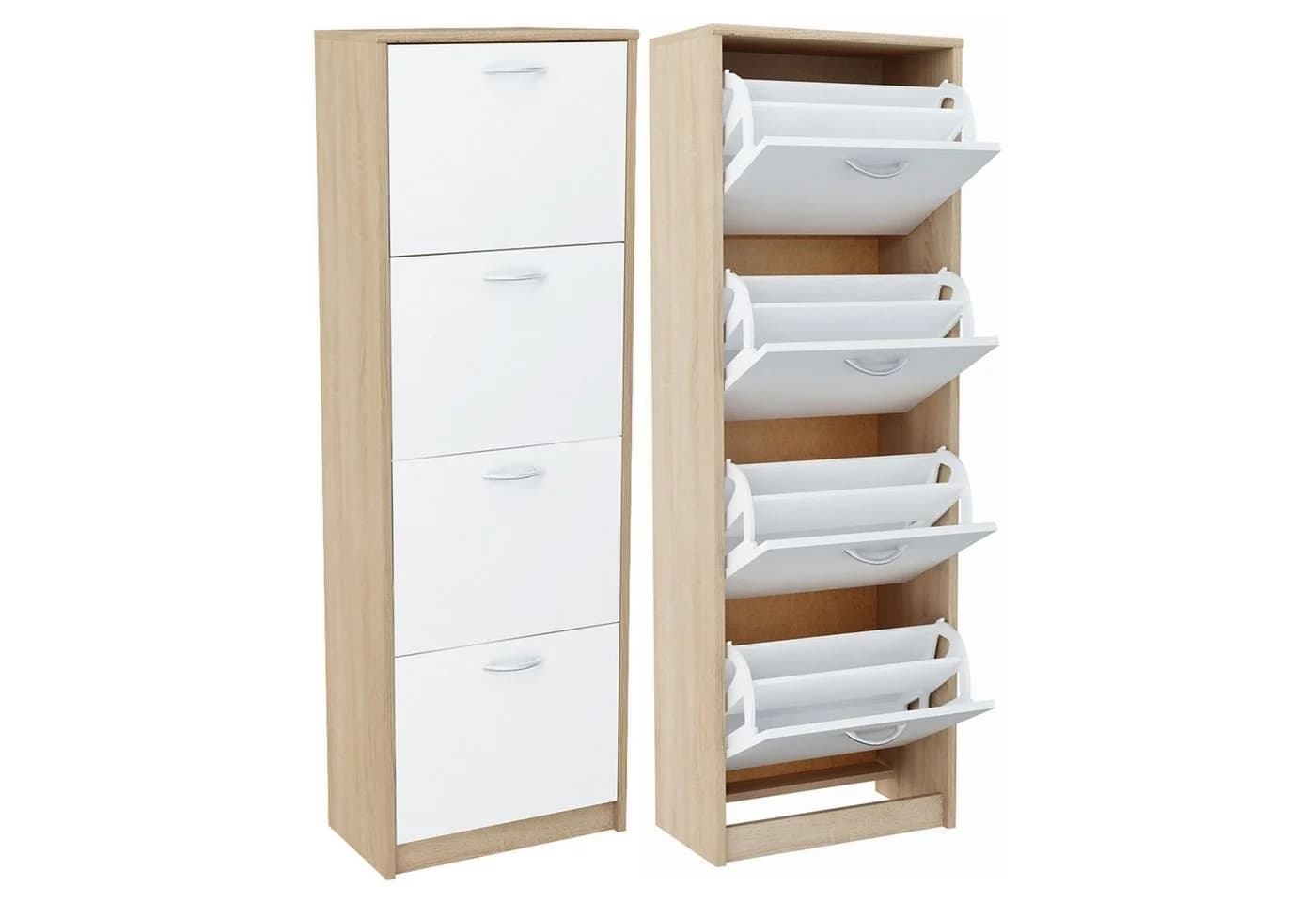 Home Collective Schuhschrank 50 cm mit 6 Fächern Sonoma/Weiß - Bild 5