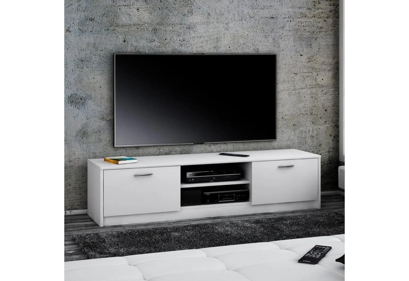 Home Collective TV-Schrank 160cm weiß matt - Bild 3