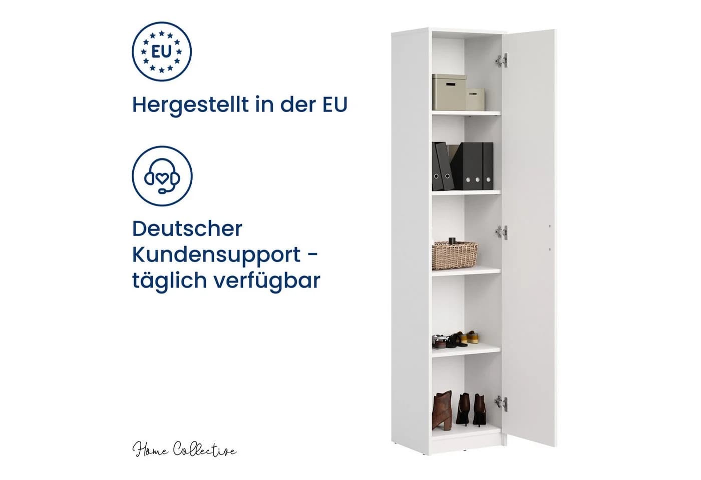 Home Collective Regal 5 Ebenen Aktenschrank Weiß Matt - Bild 5
