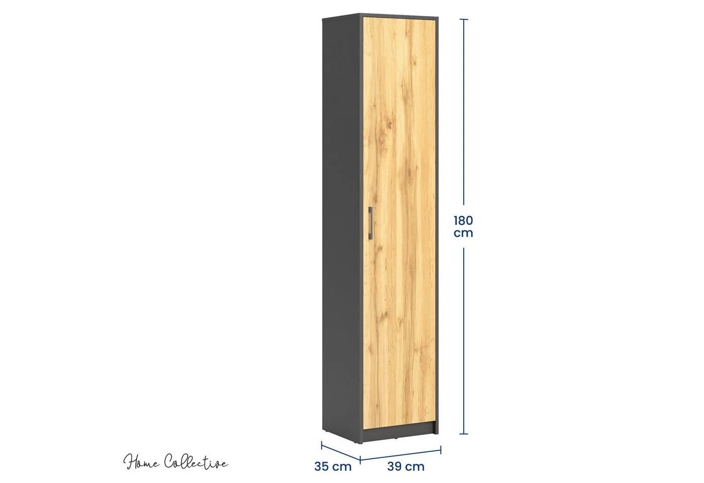 Home Collective Regal 5 Ebenen Aktenschrank Grau/Eiche Matt