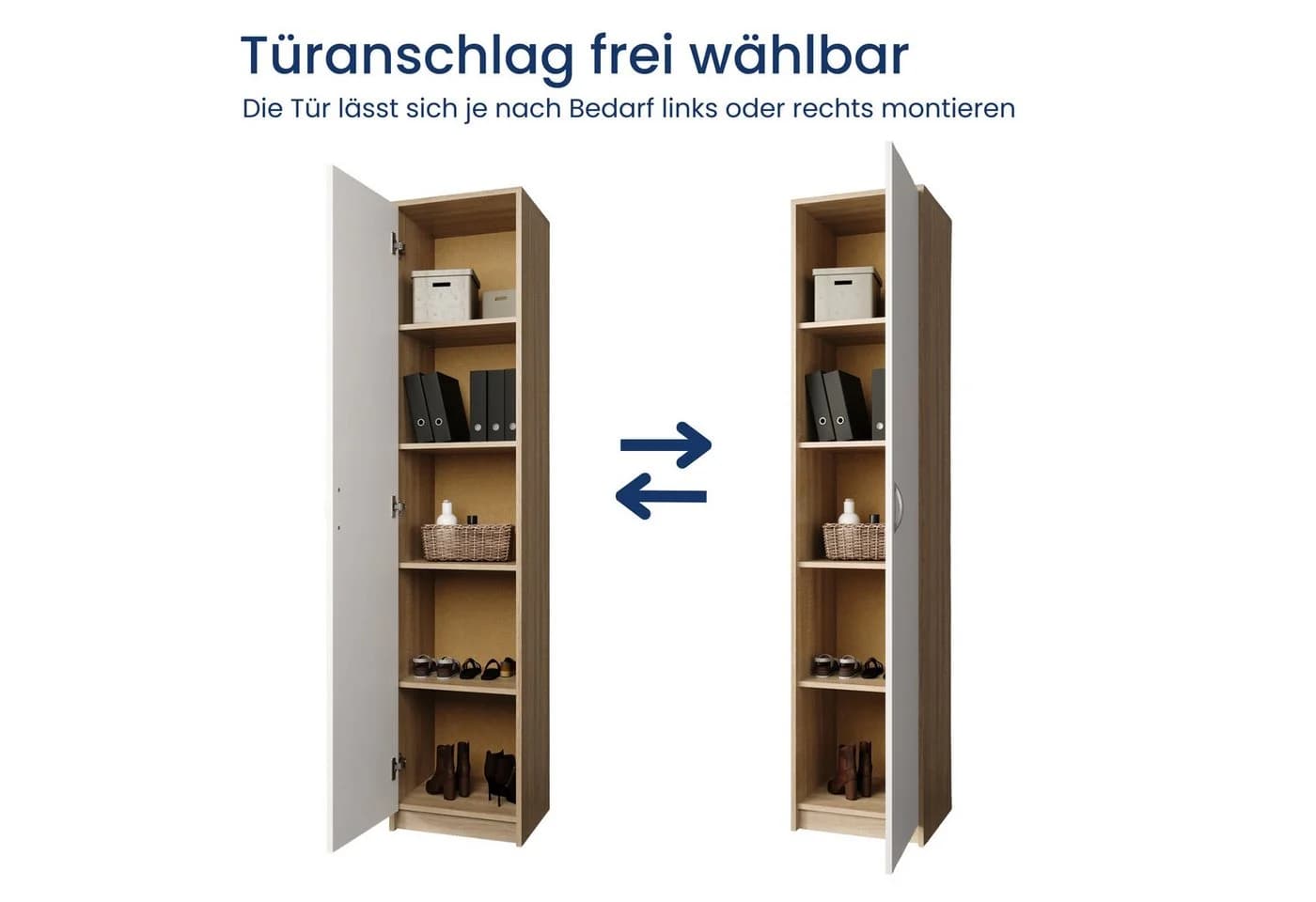 Home Collective Regal 5 Ebenen Aktenschrank Sonoma Weiß Matt - Bild 4