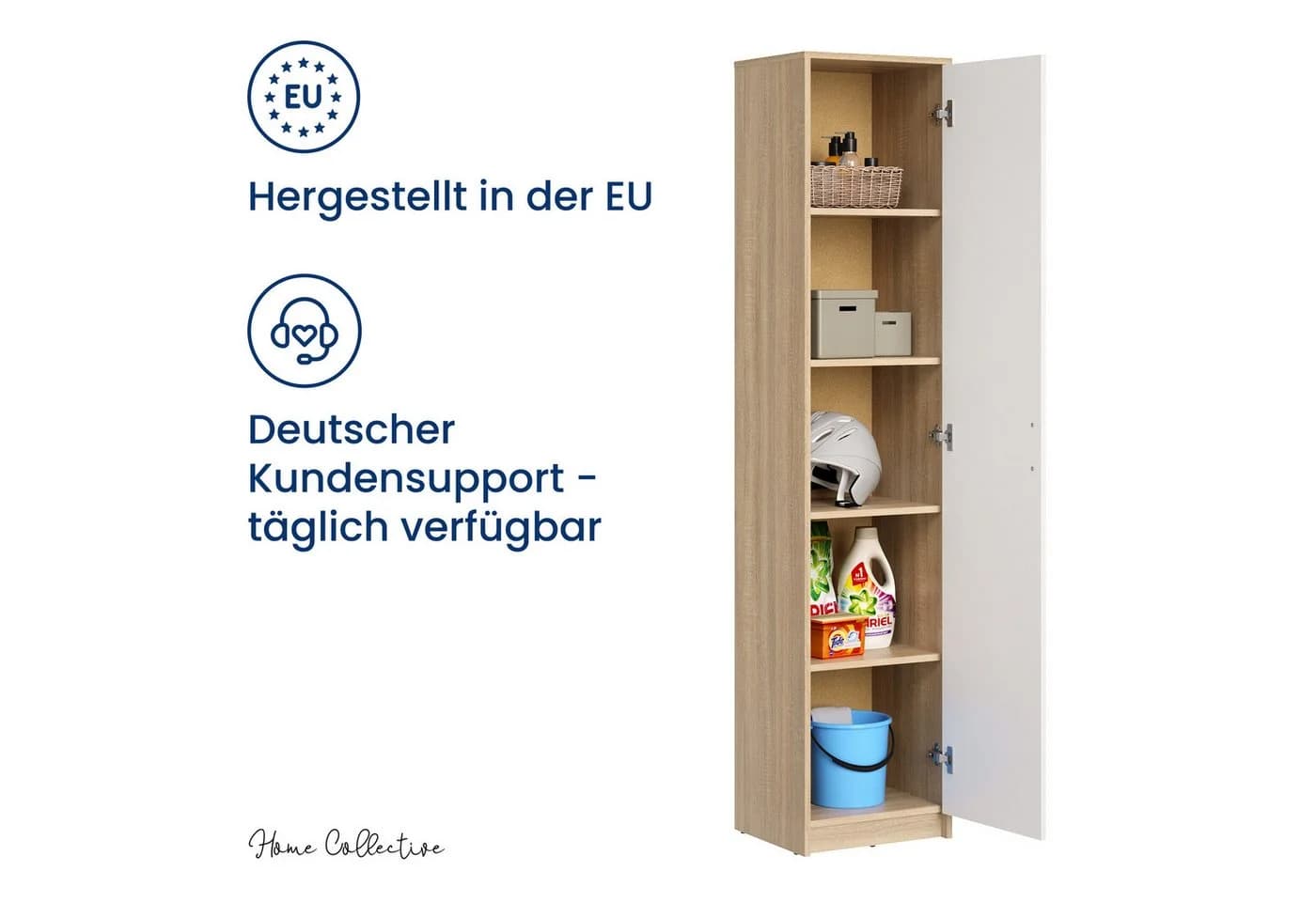 Home Collective Regal 5 Ebenen Aktenschrank Sonoma Weiß Matt - Bild 5