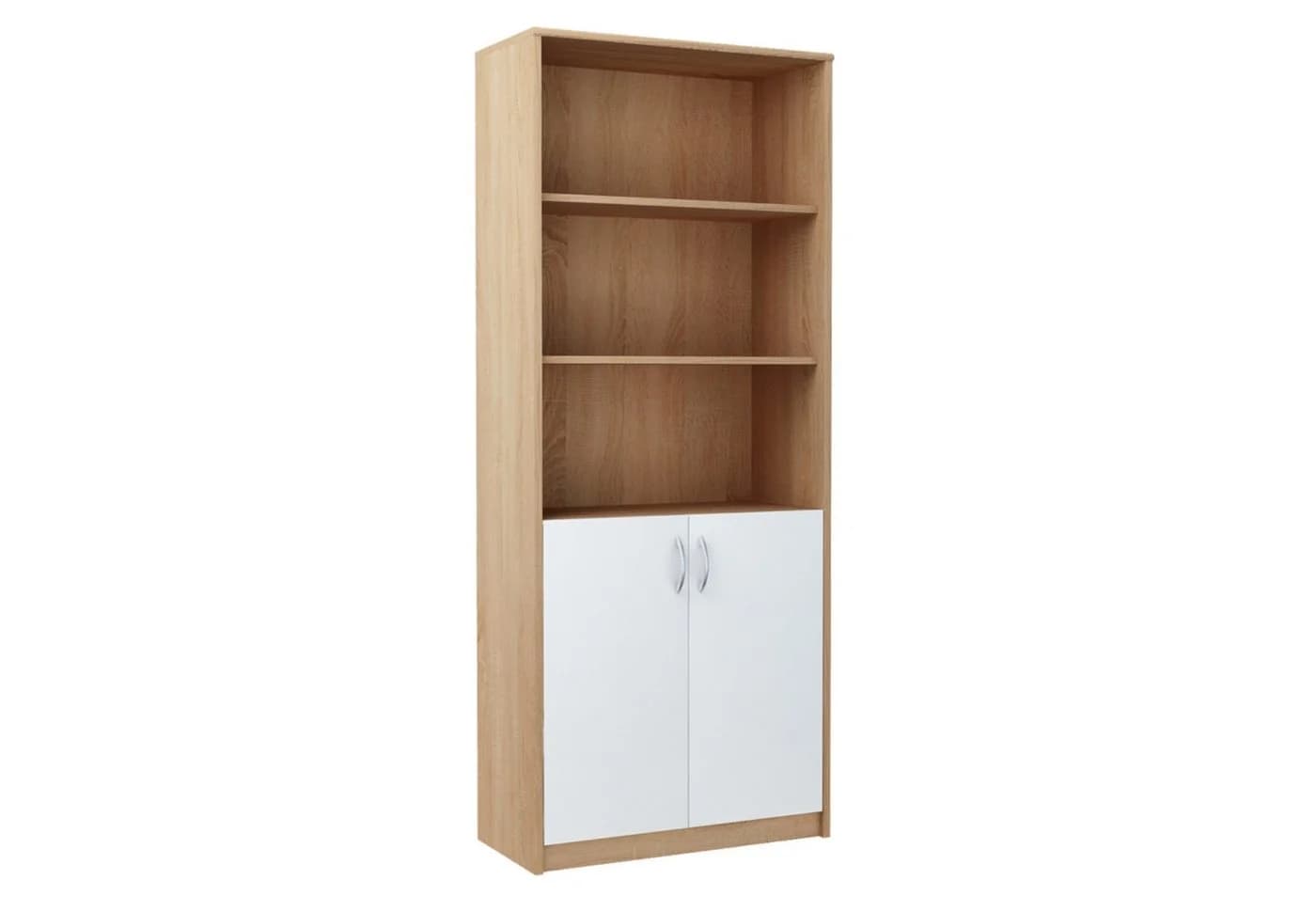 Home Collective Bücherregal 5 Ebenen 2 Türen Weiß Laminierte Platte - Bild 2