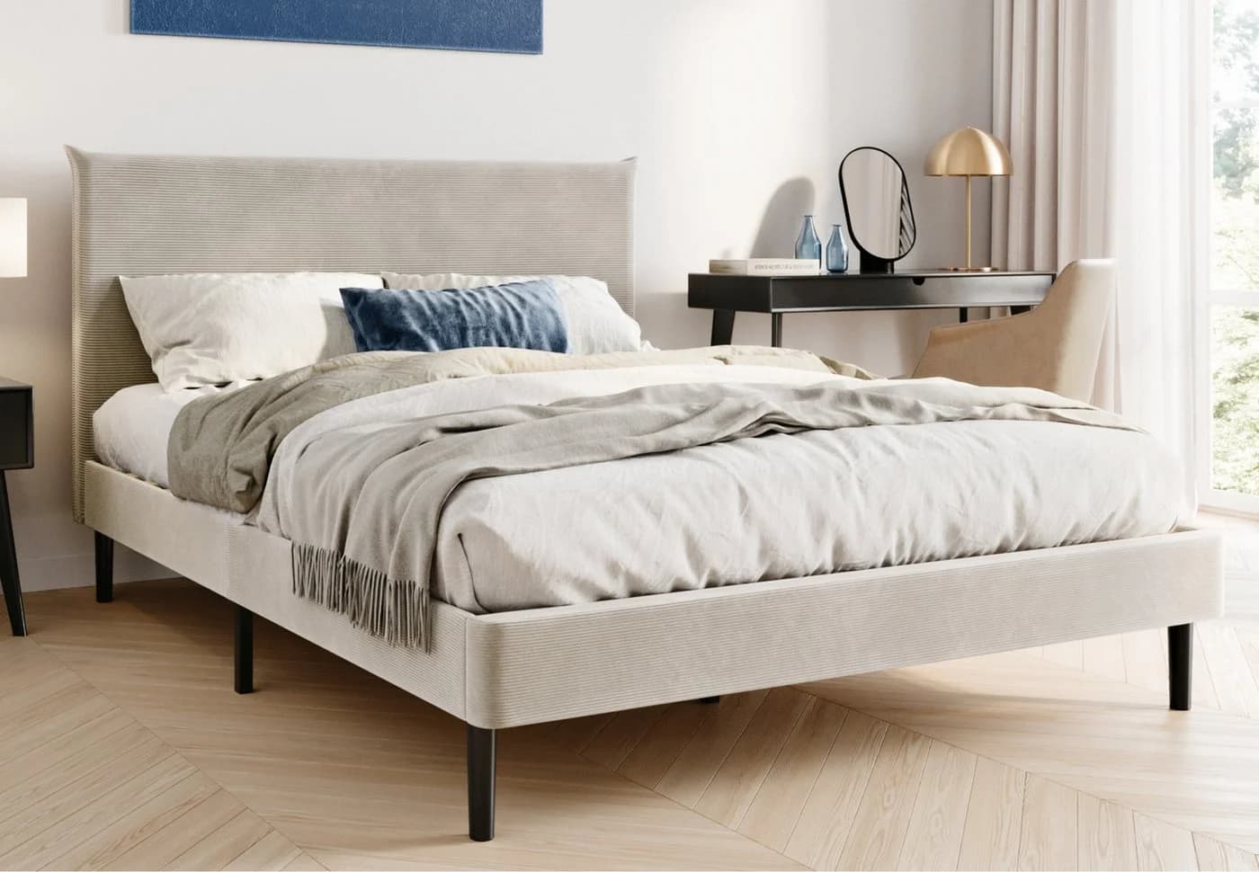 Home Collective Polsterbett 140x200 und 160x200 cm mit Lattenrost und weichem Bezug - Bild 2