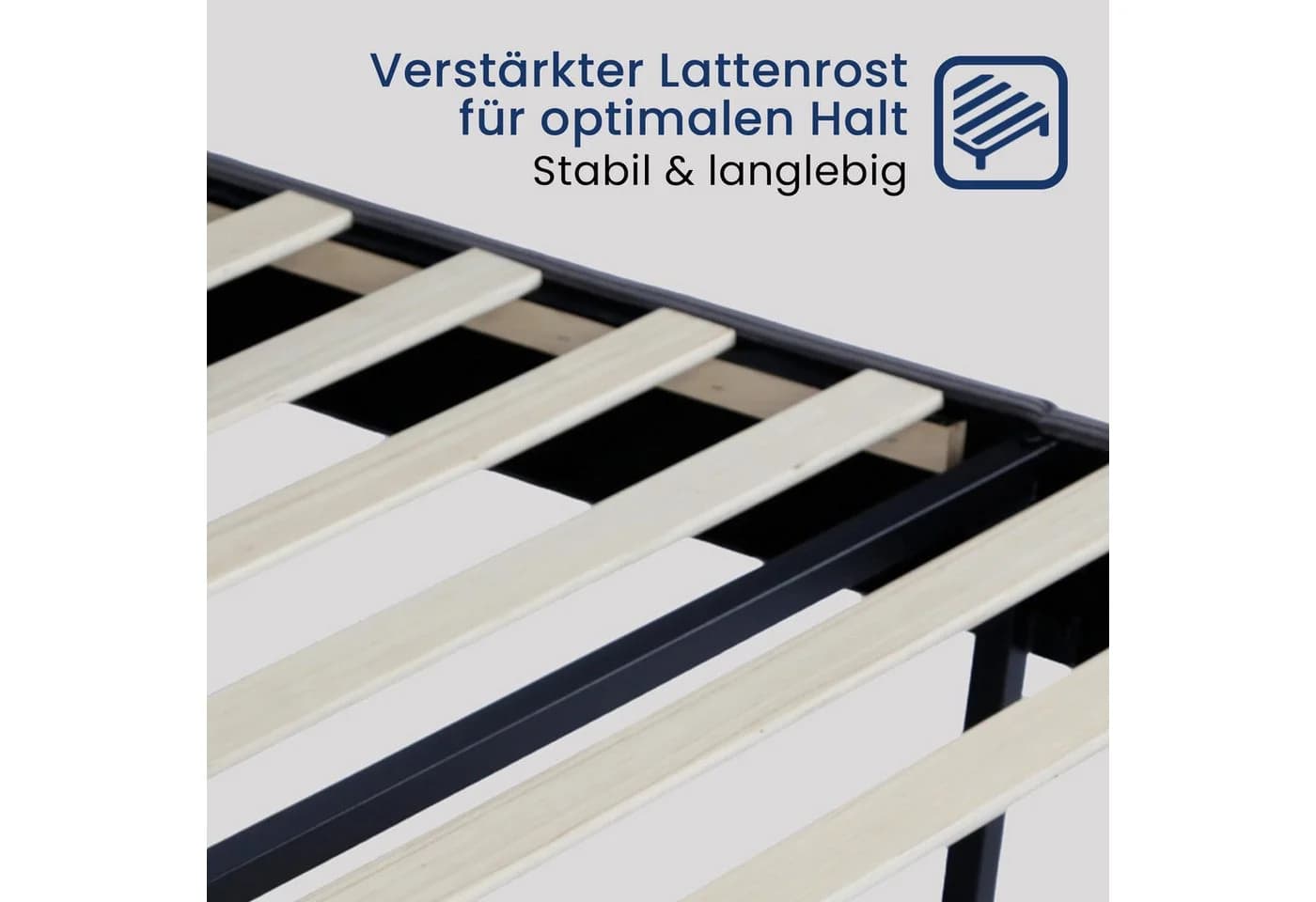 Home Collective Polsterbett 140x200 und 160x200 cm mit Lattenrost und weichem Bezug - Bild 5