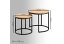 Home Collective Couchtisch Set 2er Rund Eiche Hell Bild 3