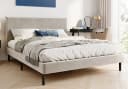 Home Collective Polsterbett Beige Samt mit Lattenrost Bild 2