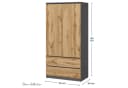 Home Collective Kleiderschrank 90cm Anthrazit/Eiche mit Schubladen Bild 1
