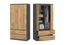 Home Collective Kleiderschrank 90cm Anthrazit/Eiche mit Schubladen Bild 2