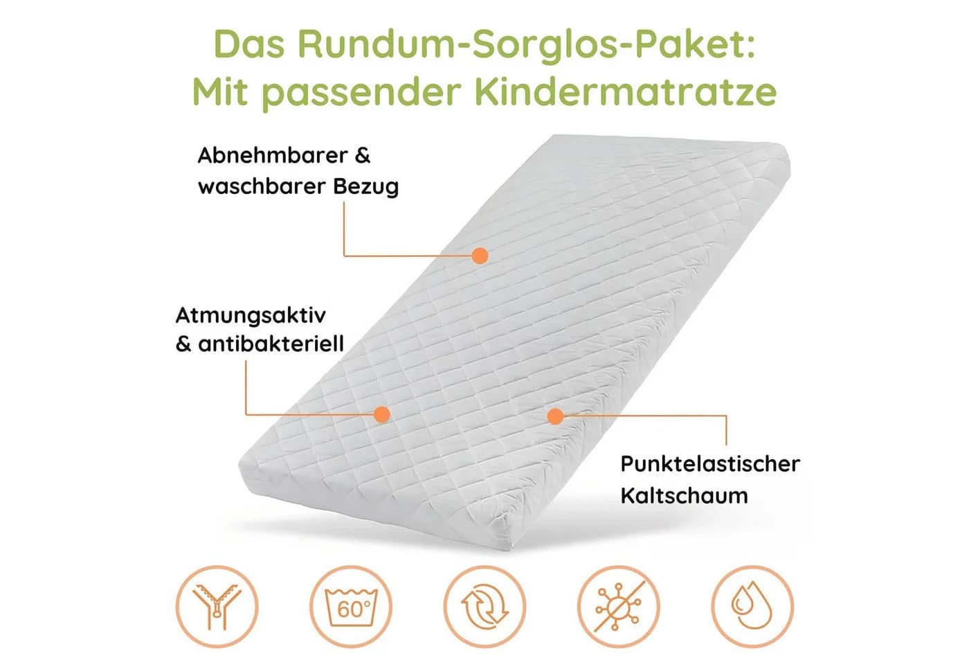 Kids Collective Kinderbett Bodenbett mit Rausfallschutz weiß