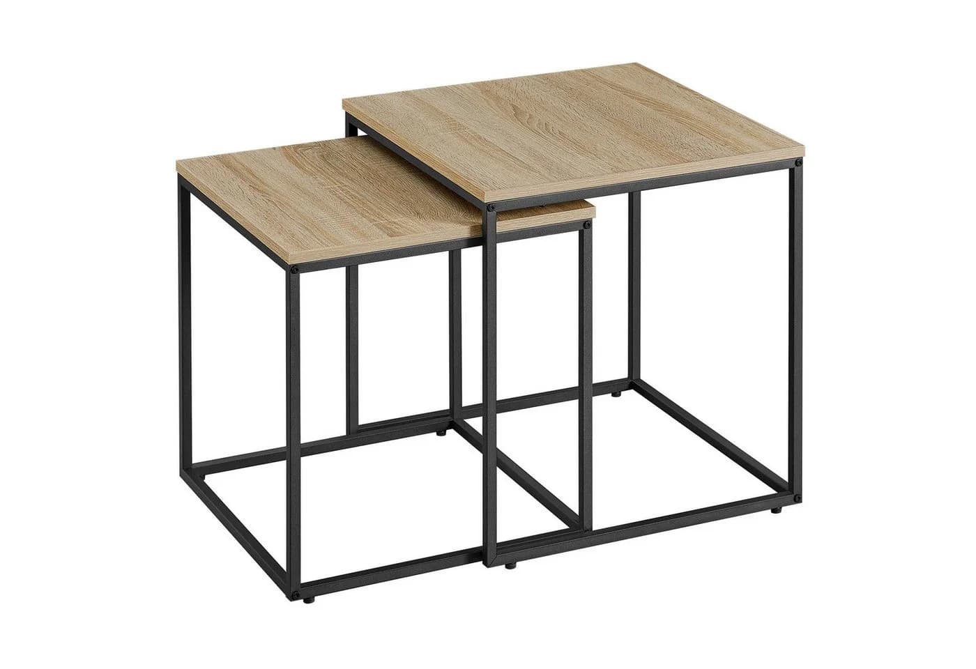 Home Collective Couchtisch 2er Set Sonoma Eiche Schwarz - Bild 3
