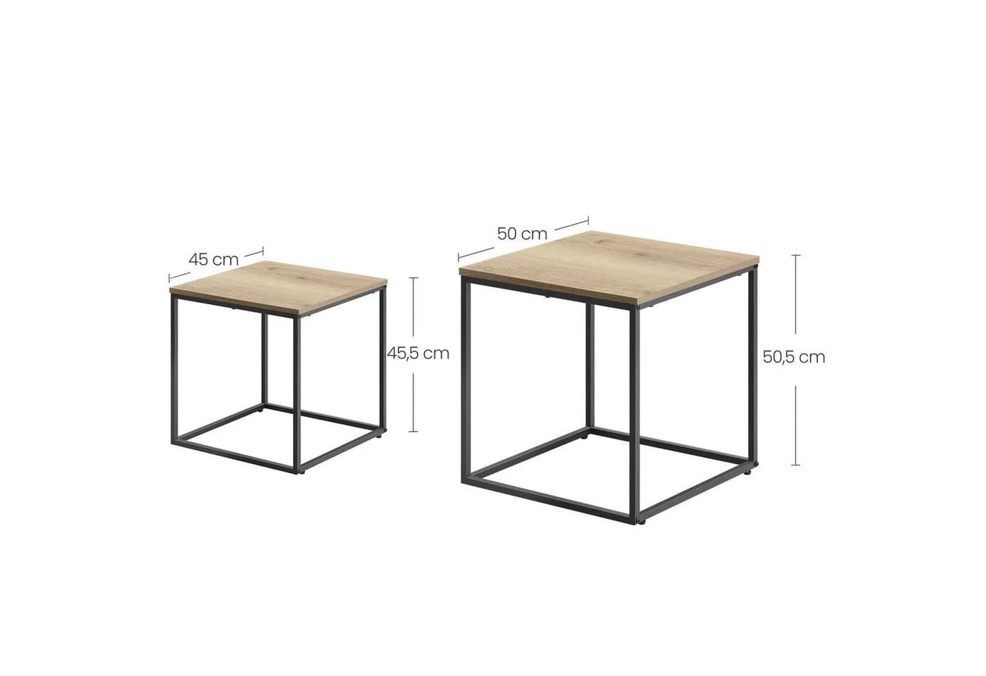 Home Collective Couchtisch 2er Set Sonoma Eiche Schwarz - Bild 4