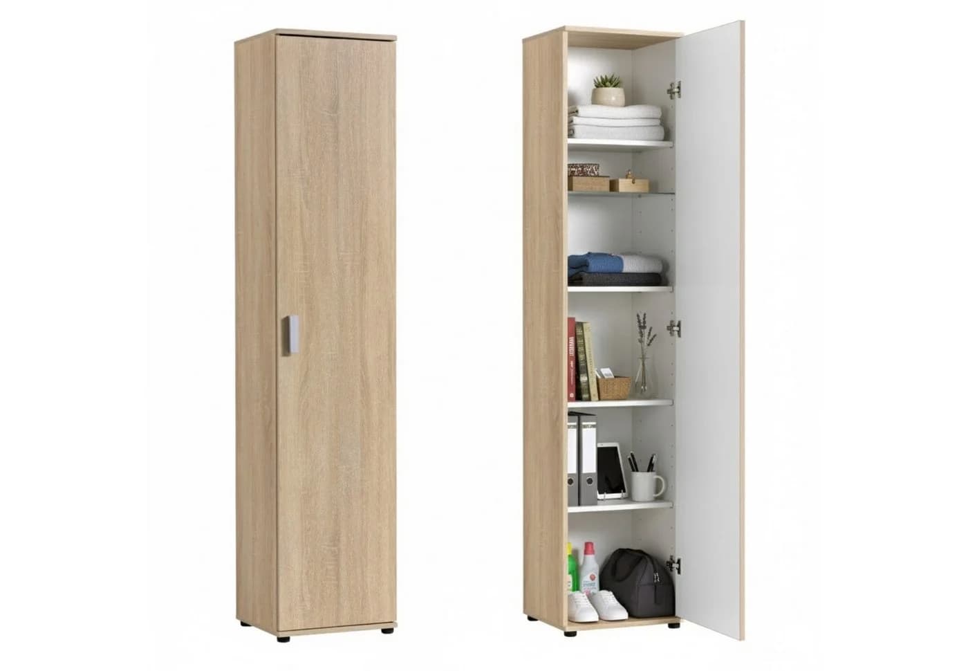 Home Collective Mehrzweckschrank 40 cm breit Sonoma-Eiche Weiß - Bild 2