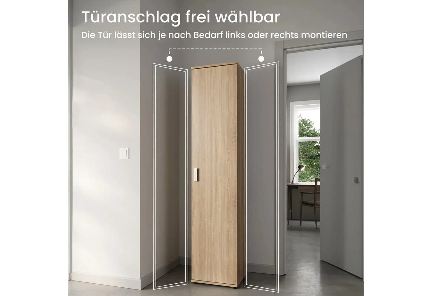 Home Collective Mehrzweckschrank 40 cm breit Sonoma-Eiche Weiß - Bild 5