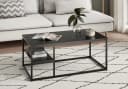 Home Collective Couchtisch Beistelltisch Wohnzimmertisch Tisch Couch Mit Ablage, Mit Metallrahmen, Schwarz Bild 2