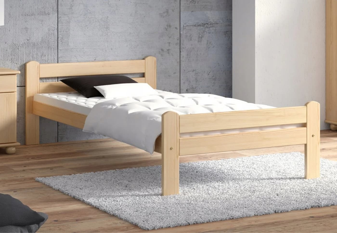 Home Collective Bettgestell Einzelbett Massivholz Kiefer Natur - Bild 2