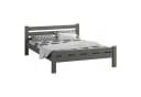 Home Collective Bettgestell Massivholzbett Grau mit Lattenrost Bild 1
