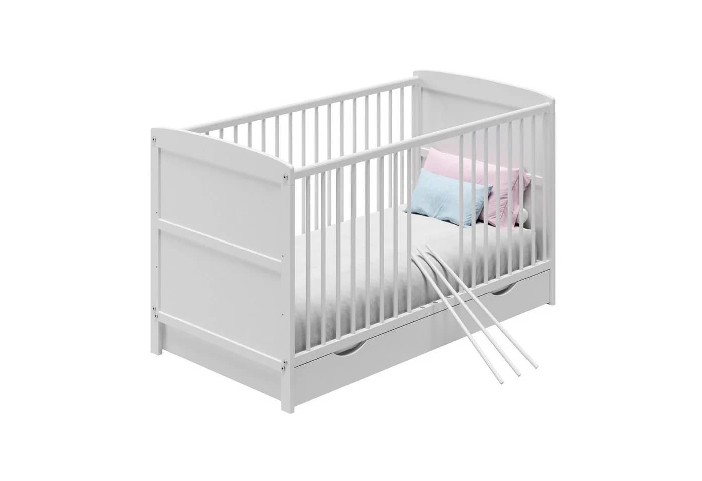 Kids Collective Babybett Weiß Umbaubar Mit Schublade - Bild 4