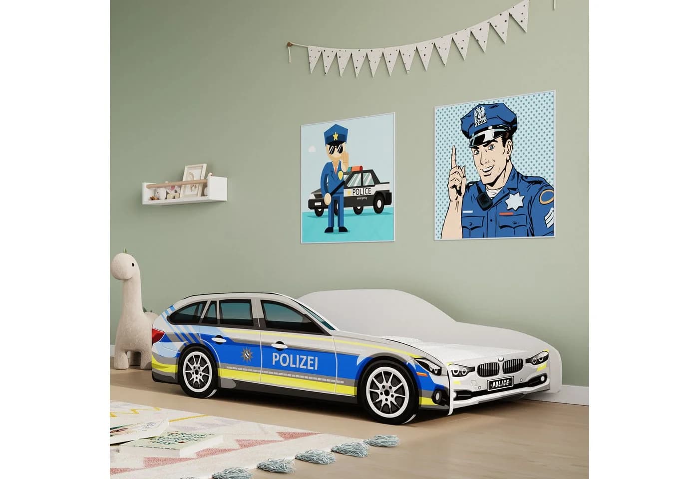 Kids Collective Autobett Kinderbett Polizei Motiv mit Rausfallschutz - Bild 4