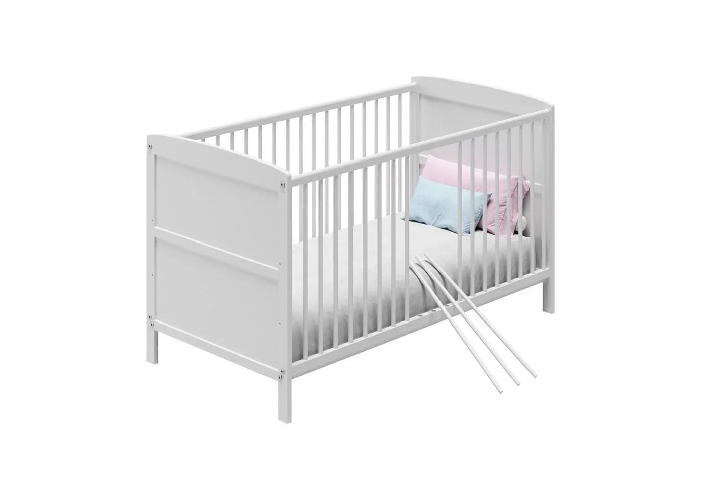 Kids Collective Babybett Weiß Umbaubar Mit Matratze - Bild 5