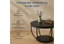 Home Collective Couchtisch Beistelltisch rund Ø 80 cm moderner Wohnzimmertisch mit 2 Ablagen schwarz Bild 5
