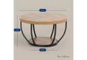 Home Collective Couchtisch Beistelltisch rund Ø 80 cm moderner Wohnzimmertisch mit 2 Ablagen Bild 3