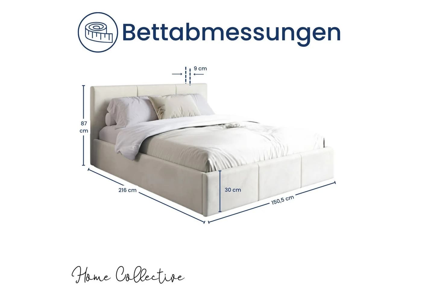 Elegantes Polsterbett aus Metall und Samt - Bild 3