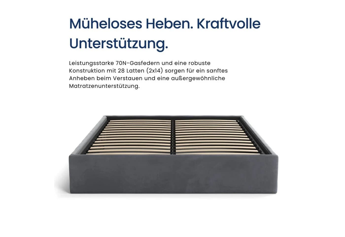 Home Collective Polsterbett Doppelbett 140x200 cm Graphit - Bild 5