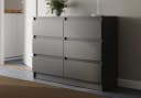 Home Collective Kommode 6 Schubladen 140 cm Anthrazit Bild 2