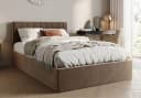 Home Collective Polsterbett mit Stauraum und Lattenrost Beige Samt Bild 2