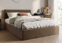 Home Collective Polsterbett mit Stauraum und Lattenrost Beige Bild 2