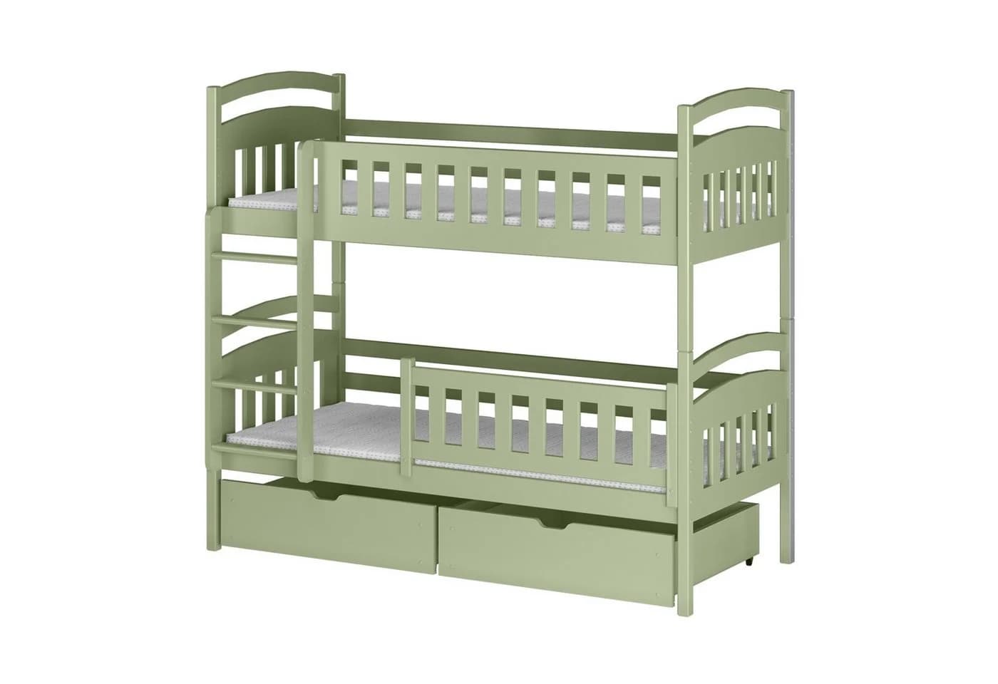 Kids Collective Etagenbett Hochbett Olivgrün mit Schubladen