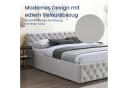 Home Collective Polsterbett Doppelbett mit Lattenrost und Stauraum Beige Bild 3