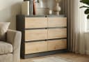 Home Collective Kommode mit 6 Schubladen Anthrazit Artisan Eiche Bild 2