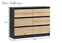 Home Collective Kommode mit 6 Schubladen Anthrazit Artisan Eiche Bild 3