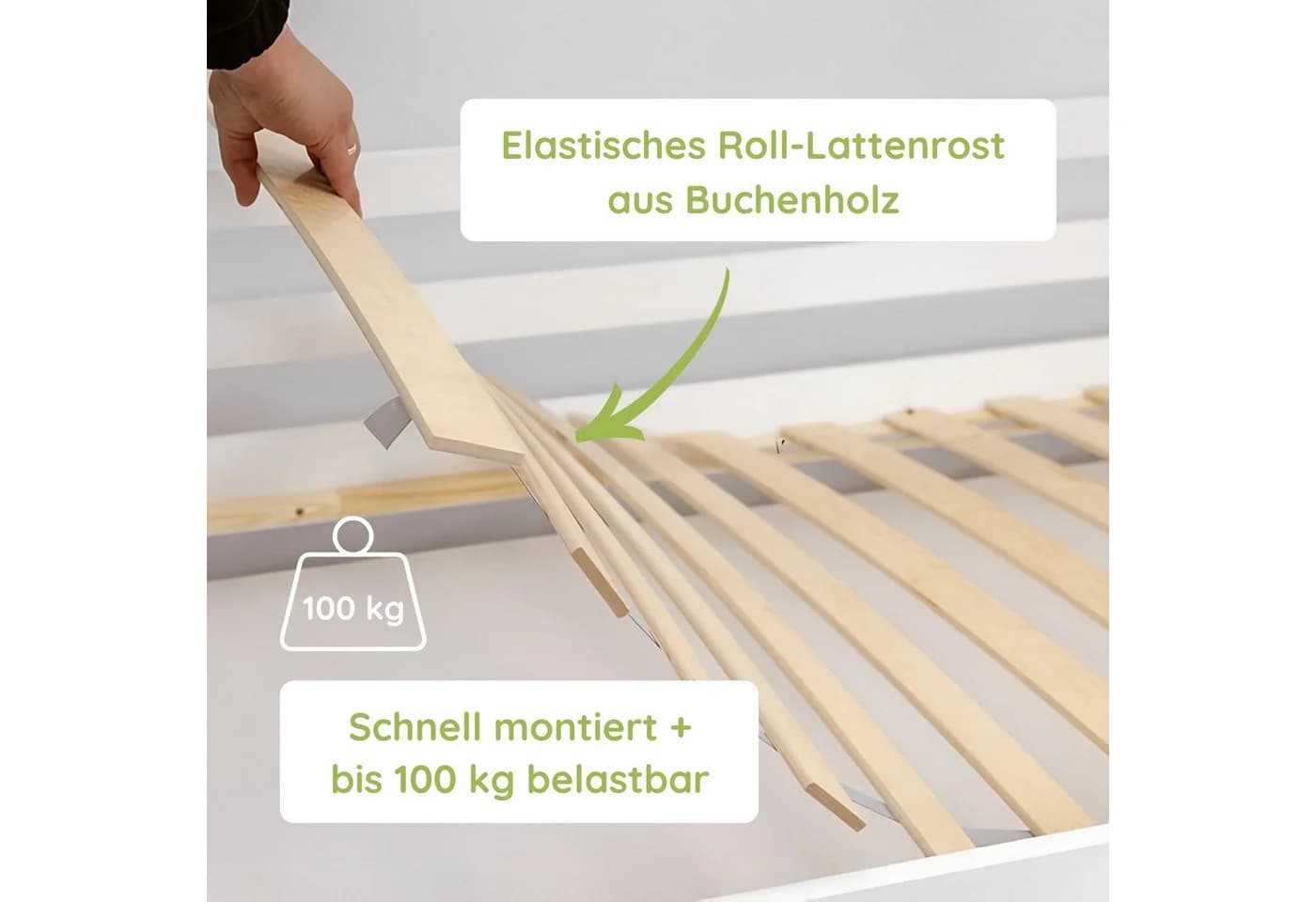 Kids Collective Hochbett mit Ausziehbett und Schubladen weiß - Bild 3