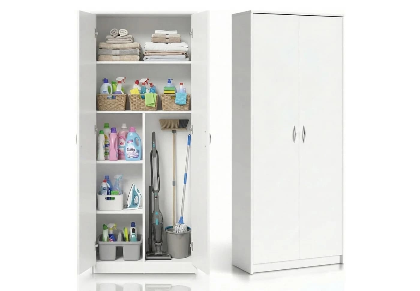 Home Collective Mehrzweckschrank Kleiderschrank Regal 74cm breit 180cm hoch Aktenschrank - Bild 2