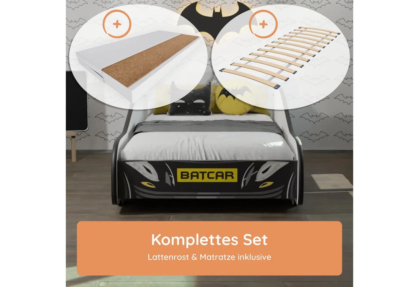 Kids Collective Autobett mit Matratze & Lattenrost - Bild 3